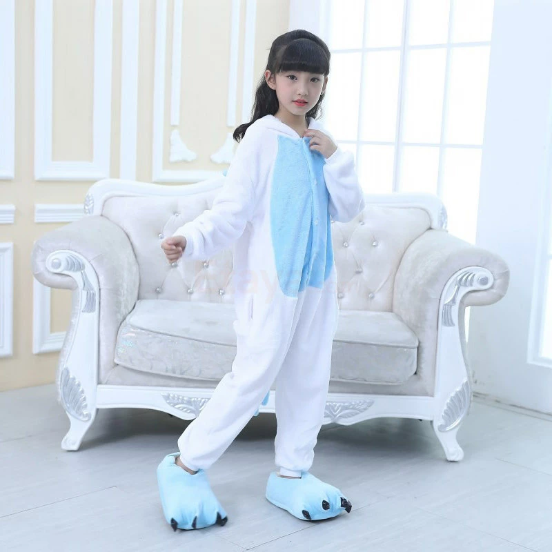 Etaya Kids Unicorn Blue Kigurumi Onesies Animal Costume Pajamas - Image 3