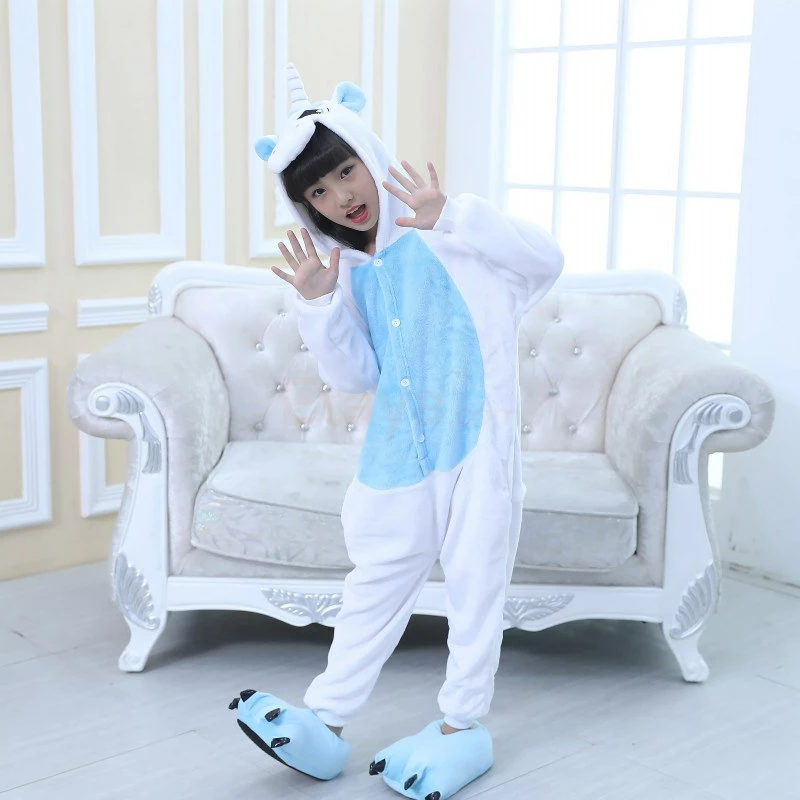 Etaya Kids Unicorn Blue Kigurumi Onesies Animal Costume Pajamas - Image 5