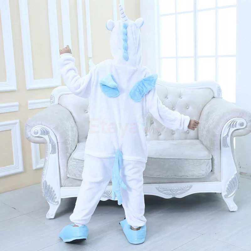 Etaya Kids Unicorn Blue Kigurumi Onesies Animal Costume Pajamas - Image 6