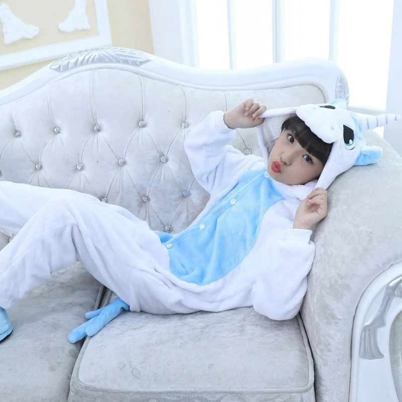 Etaya Kids Unicorn Blue Kigurumi Onesies Animal Costume Pajamas - Image 7