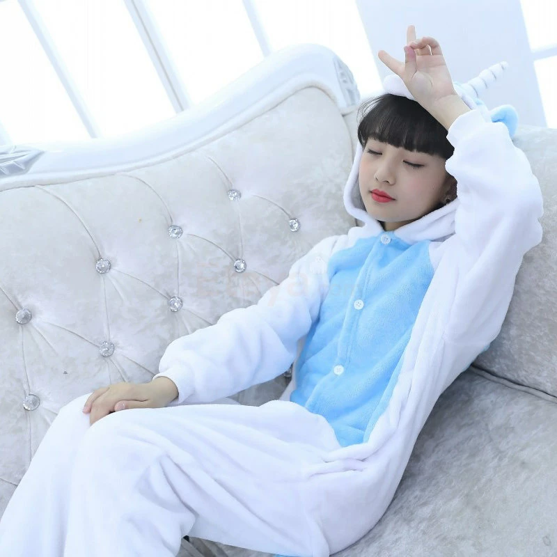 Etaya Kids Unicorn Blue Kigurumi Onesies Animal Costume Pajamas - Image 12