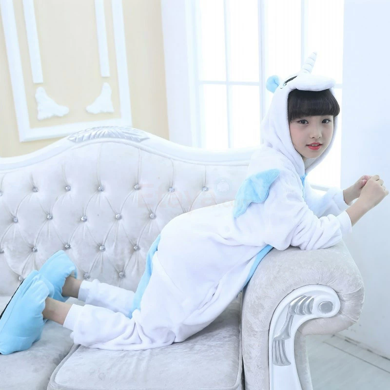 Etaya Kids Unicorn Blue Kigurumi Onesies Animal Costume Pajamas - Image 8