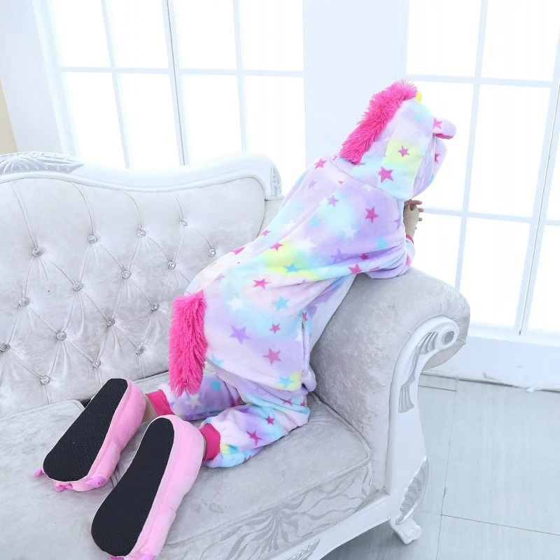 Etaya Kids Colorful Unicorn Kigurumi Animal Onesies Pajamas - Image 9