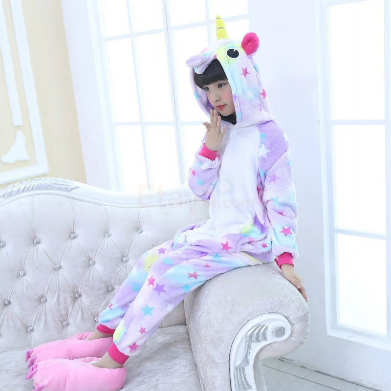 Etaya Kids Colorful Unicorn Kigurumi Animal Onesies Pajamas - Image 11