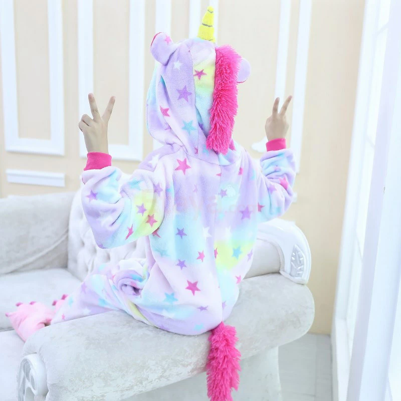 Etaya Kids Colorful Unicorn Kigurumi Animal Onesies Pajamas - Image 12