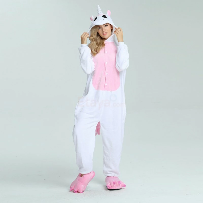 Etaya Pink Unicorn Kigurumi Animal Onesie Pajama Costumes For Adult - Image 6