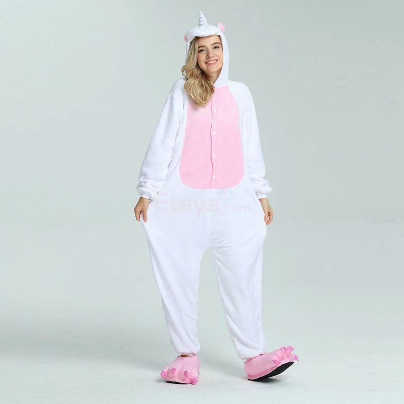 Etaya Pink Unicorn Kigurumi Animal Onesie Pajama Costumes For Adult - Image 13