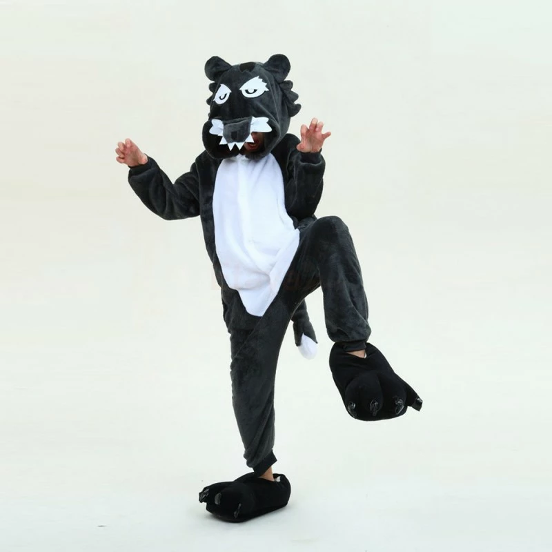 Etaya Kids Timber Wolf Onesie Pajamas Animal Kigurumi Costumes Kids Onesie - Image 4