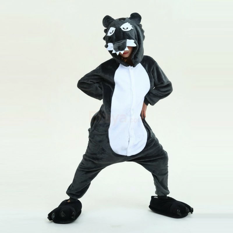 Etaya Kids Timber Wolf Onesie Pajamas Animal Kigurumi Costumes Kids Onesie - Image 7