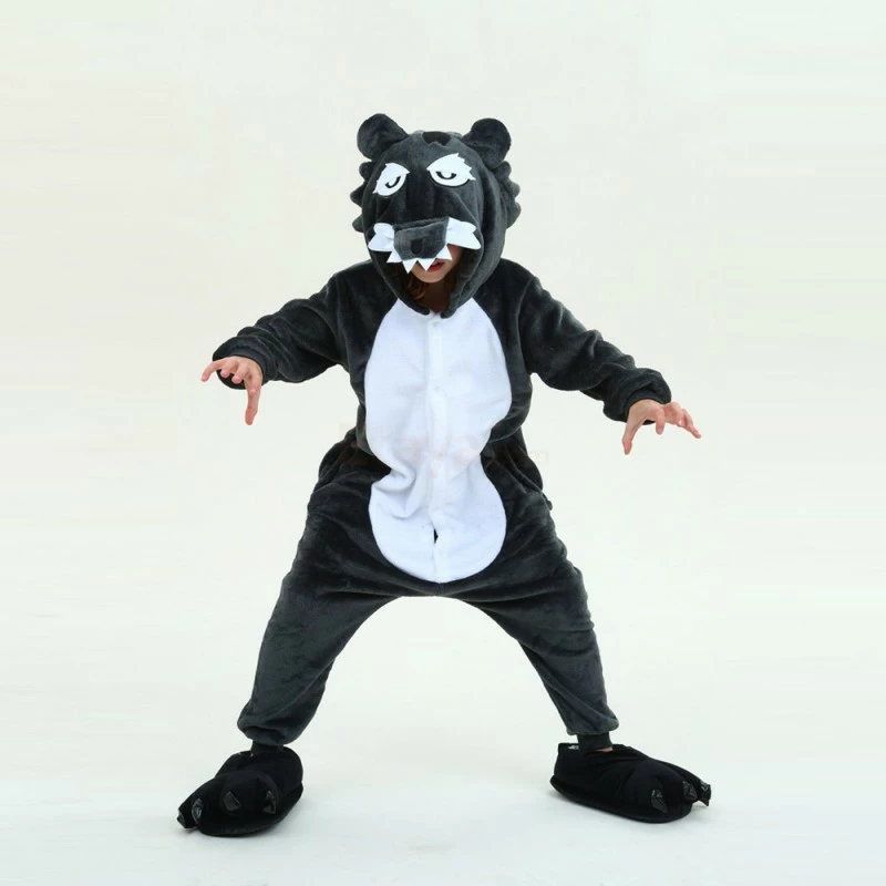 Etaya Kids Timber Wolf Onesie Pajamas Animal Kigurumi Costumes Kids Onesie - Image 8