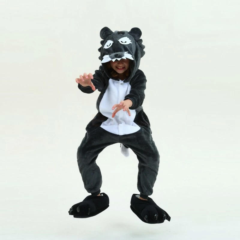Etaya Kids Timber Wolf Onesie Pajamas Animal Kigurumi Costumes Kids Onesie - Image 9