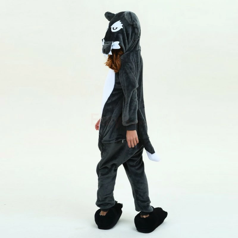 Etaya Kids Timber Wolf Onesie Pajamas Animal Kigurumi Costumes Kids Onesie - Image 10