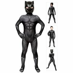 Etaya Kids Black Panther Cosplay Costume T'Challa Jumpsuit