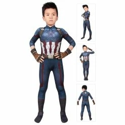 Etaya Captain America Costume Avengers 3 Infinity War Steve Rogers Jumpsuit For Kids