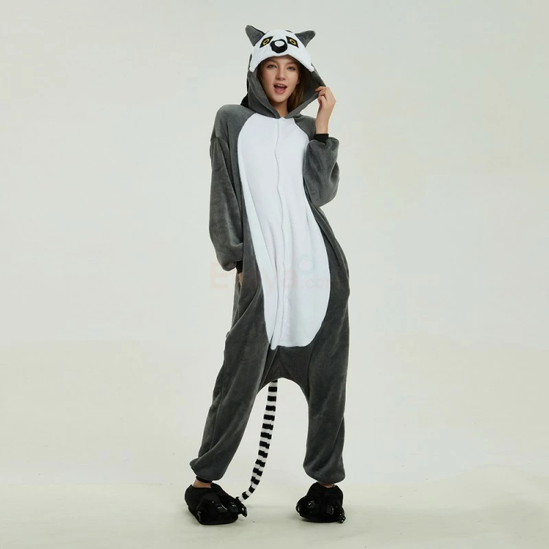 Etaya Ring Tailed Lemur Kigurumi Onesies Pajamas Animal Onesies For Adult - Image 14