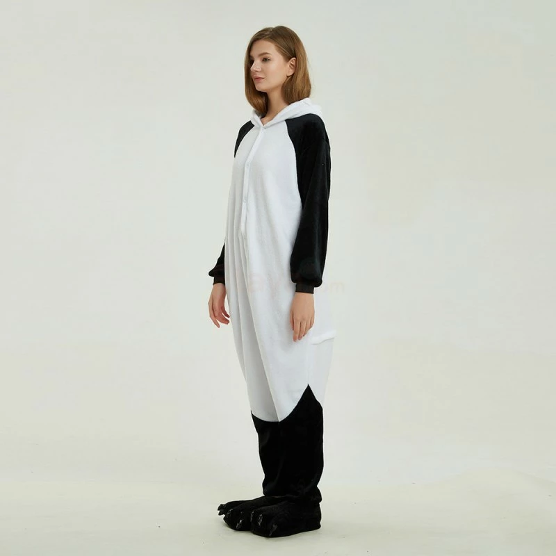 Etaya Black White Kung Fu Panda Kigurumi Animal Onesie Pajama Costumes For Adult - Image 3