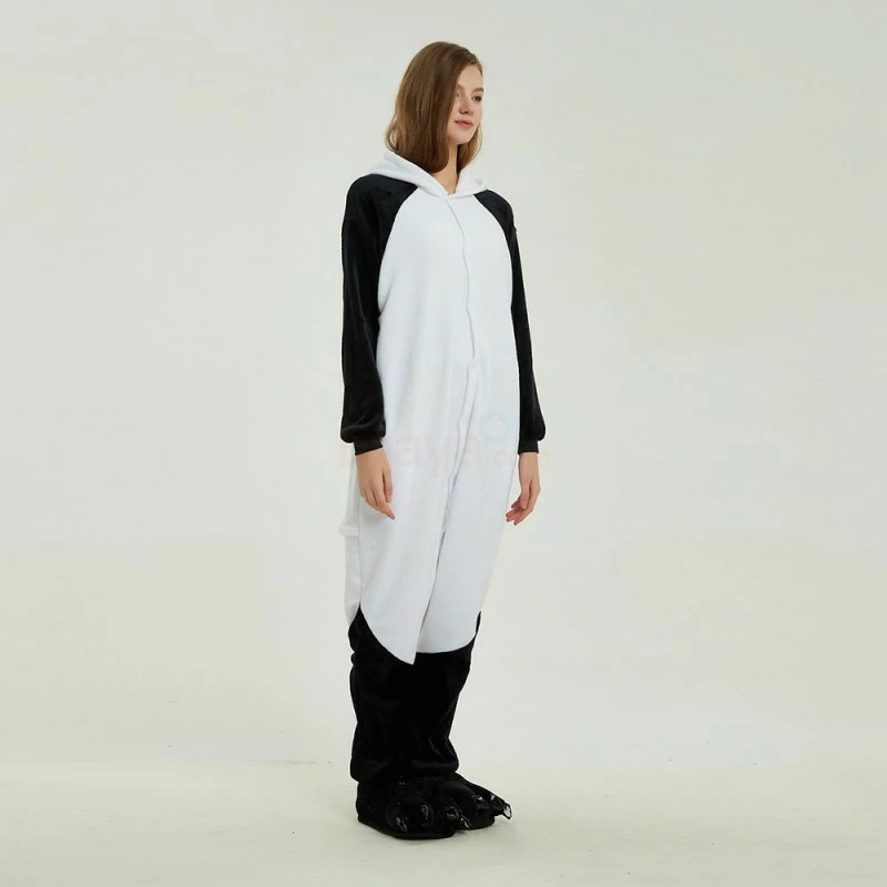 Etaya Black White Kung Fu Panda Kigurumi Animal Onesie Pajama Costumes For Adult - Image 4