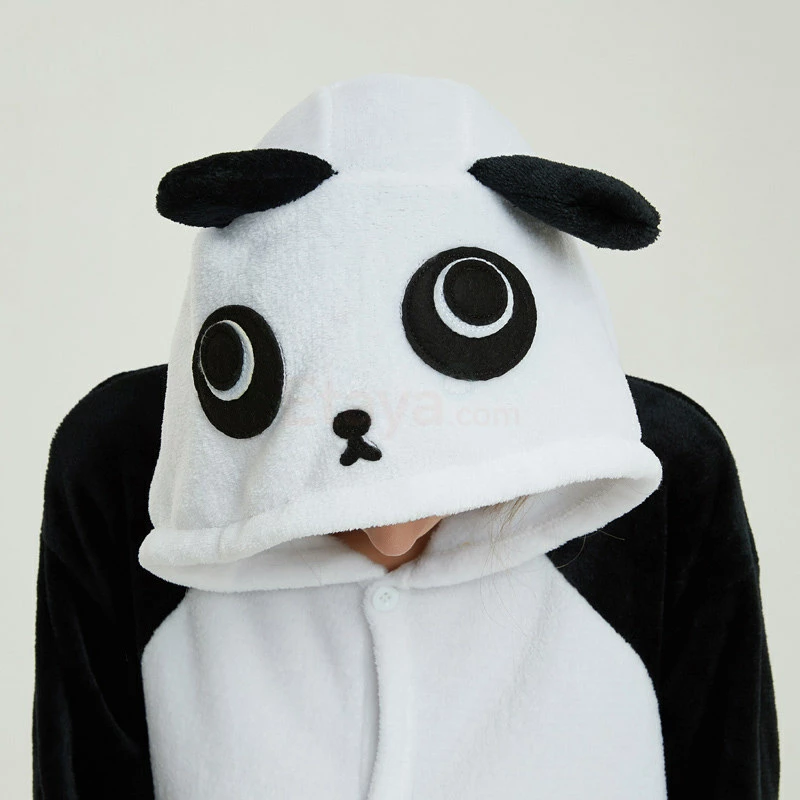 Etaya Black White Kung Fu Panda Kigurumi Animal Onesie Pajama Costumes For Adult - Image 16