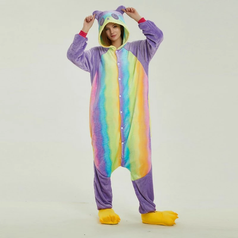 Etaya Colorful Kung Fu Panda Kigurumi Animal Onesie Pajama Costumes For Adult - Image 7