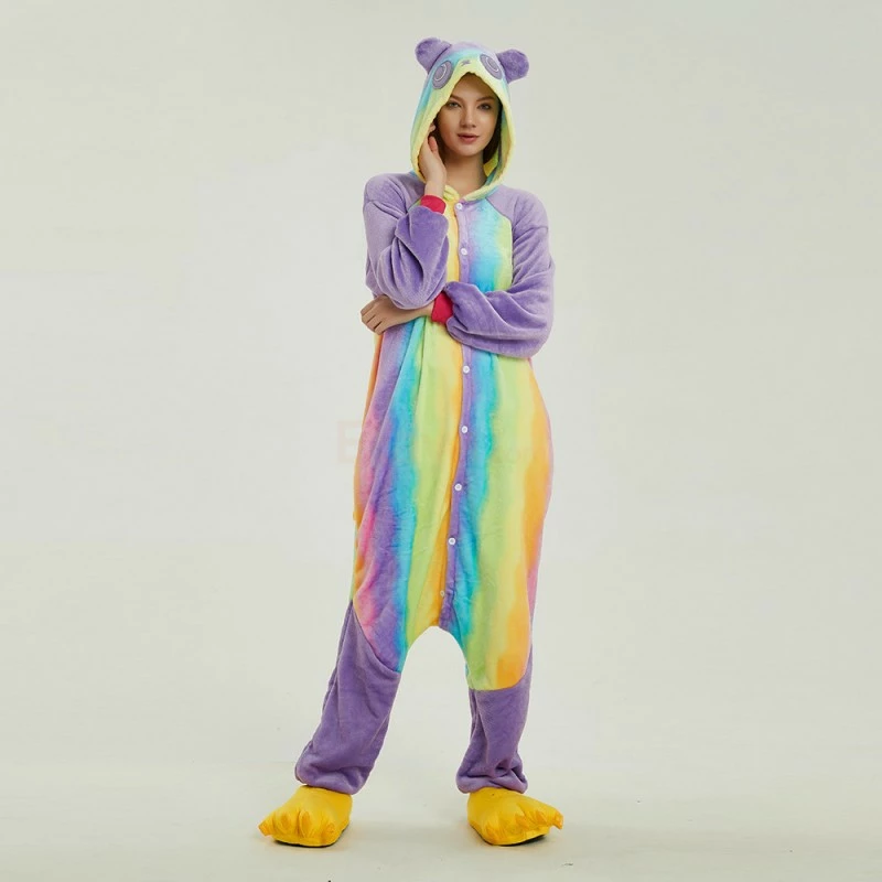 Etaya Colorful Kung Fu Panda Kigurumi Animal Onesie Pajama Costumes For Adult - Image 8